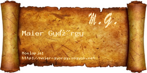 Maier György névjegykártya